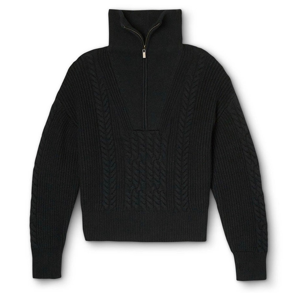 Nili Lotan x Target Quarter Zip Cableknit Pullover Sweater